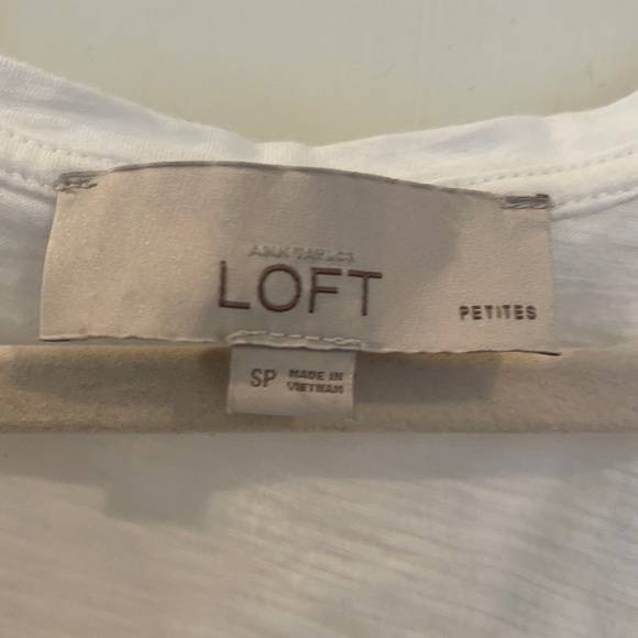 Loft Petite White Cut Out Front Tank Top - Picture 3 of 5